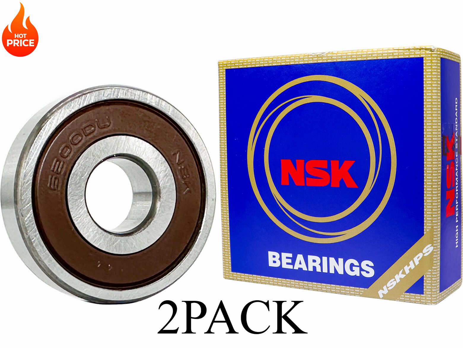 2PACK NSK 6200DDU 10X30X9MM MADE IN JAPAN Double Rubber Seal Ball Bearings
