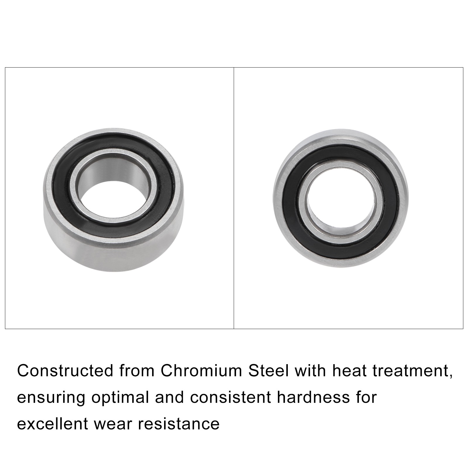 Deep Groove Ball Bearing MR105-2RS 5x10x4mm 2Pcs Chromium Steel Double Sealed