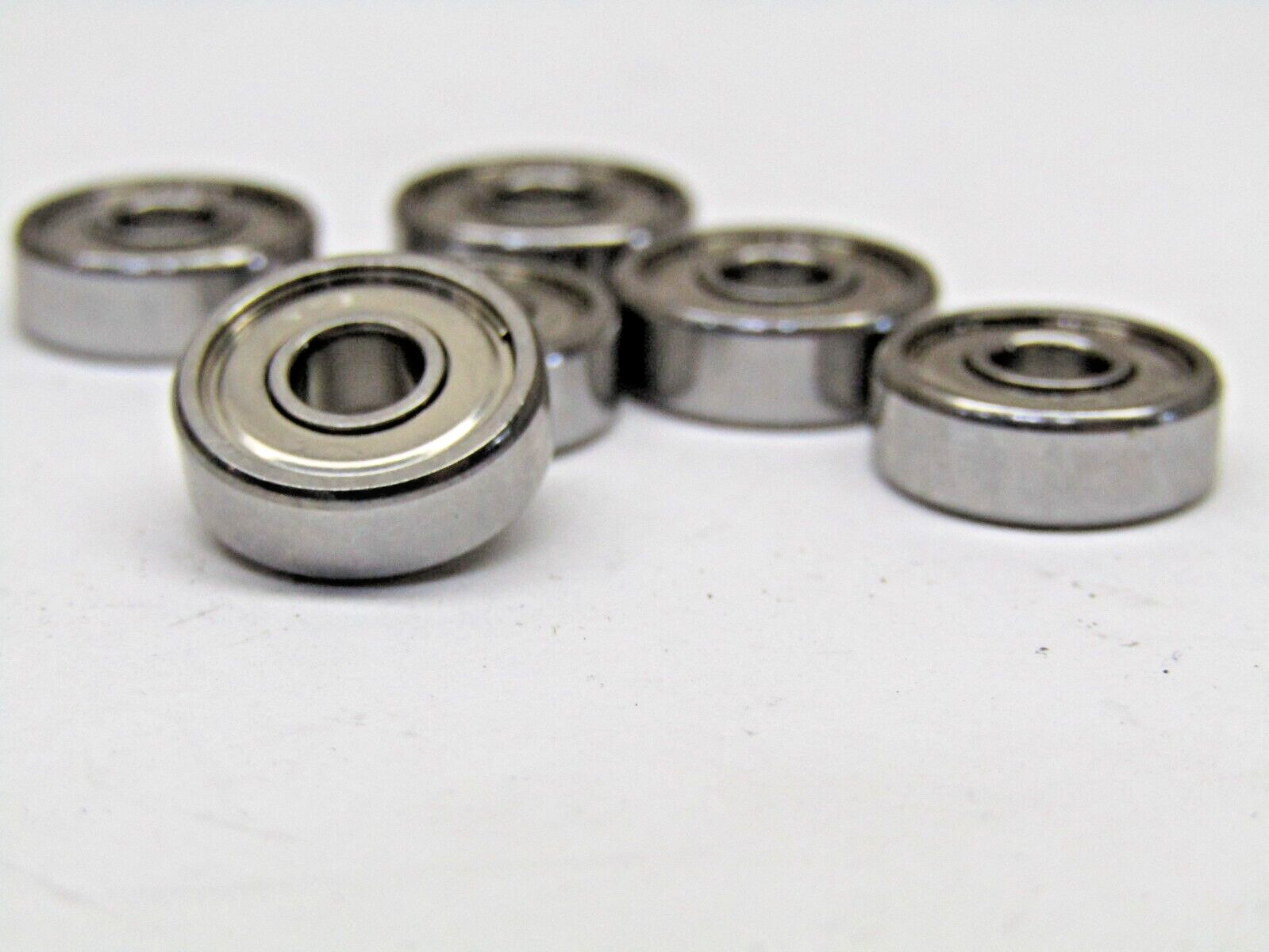 (Lot of 6) NMB 604-ZZ 4mm X 12mm X 4mm Miniature Metal Shielded Bearing