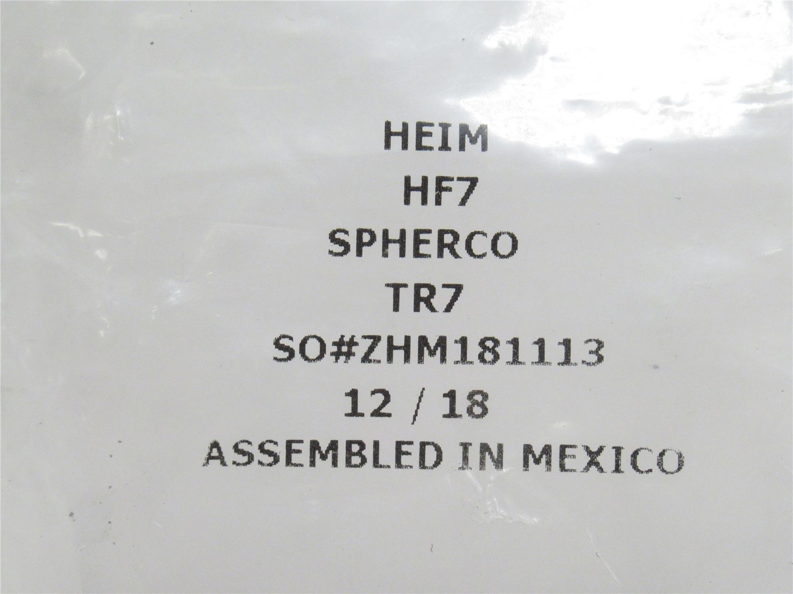 238636 New-No Box; Heim HF7 Rod End Bearing 7/16″ID; UNF-3B Threads; RH; Female