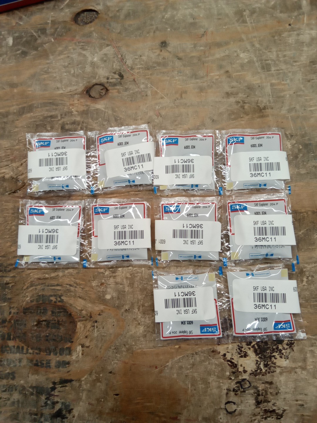 6001JEM SKF nos Single Row Ball Bearing Lot Of 10