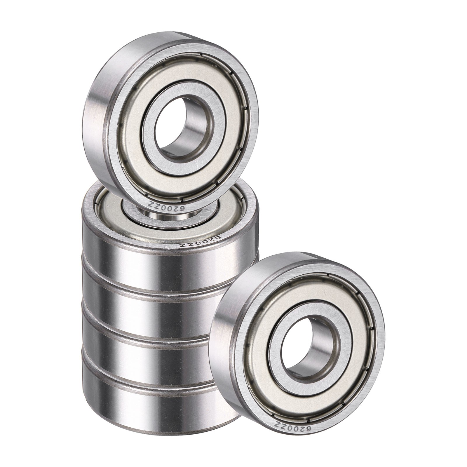 6 Pack 10 x 30 x 9mm 6200ZZ Deep Groove Ball Bearings, ABEC5