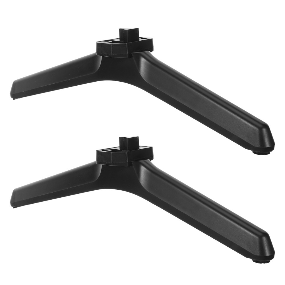 1 Pair Reusable TV Mount Stand Base with Anti Slip Black Plastic Legs