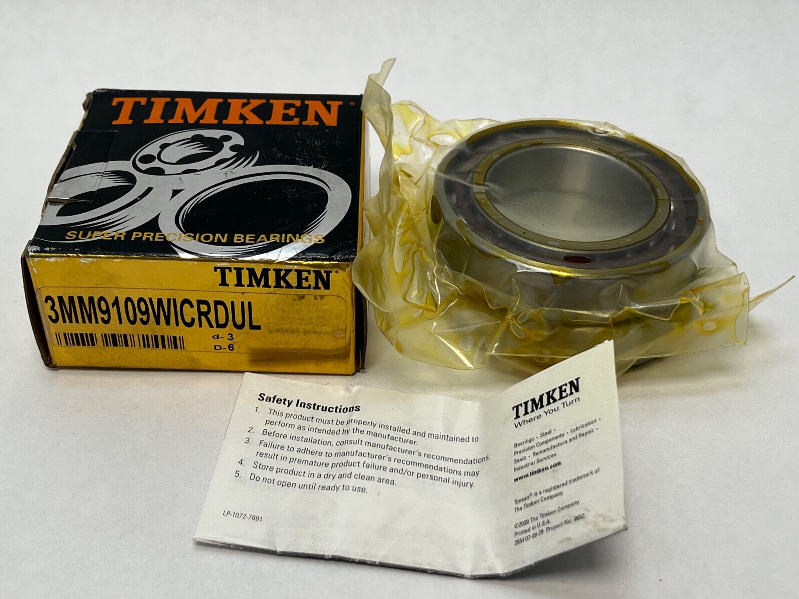 Fafnir 3MM9109WI-DUL Bearing 7009-A 3MM-9109-WI-CR-DUL Timken 45x75x16 mm 2 Pcs