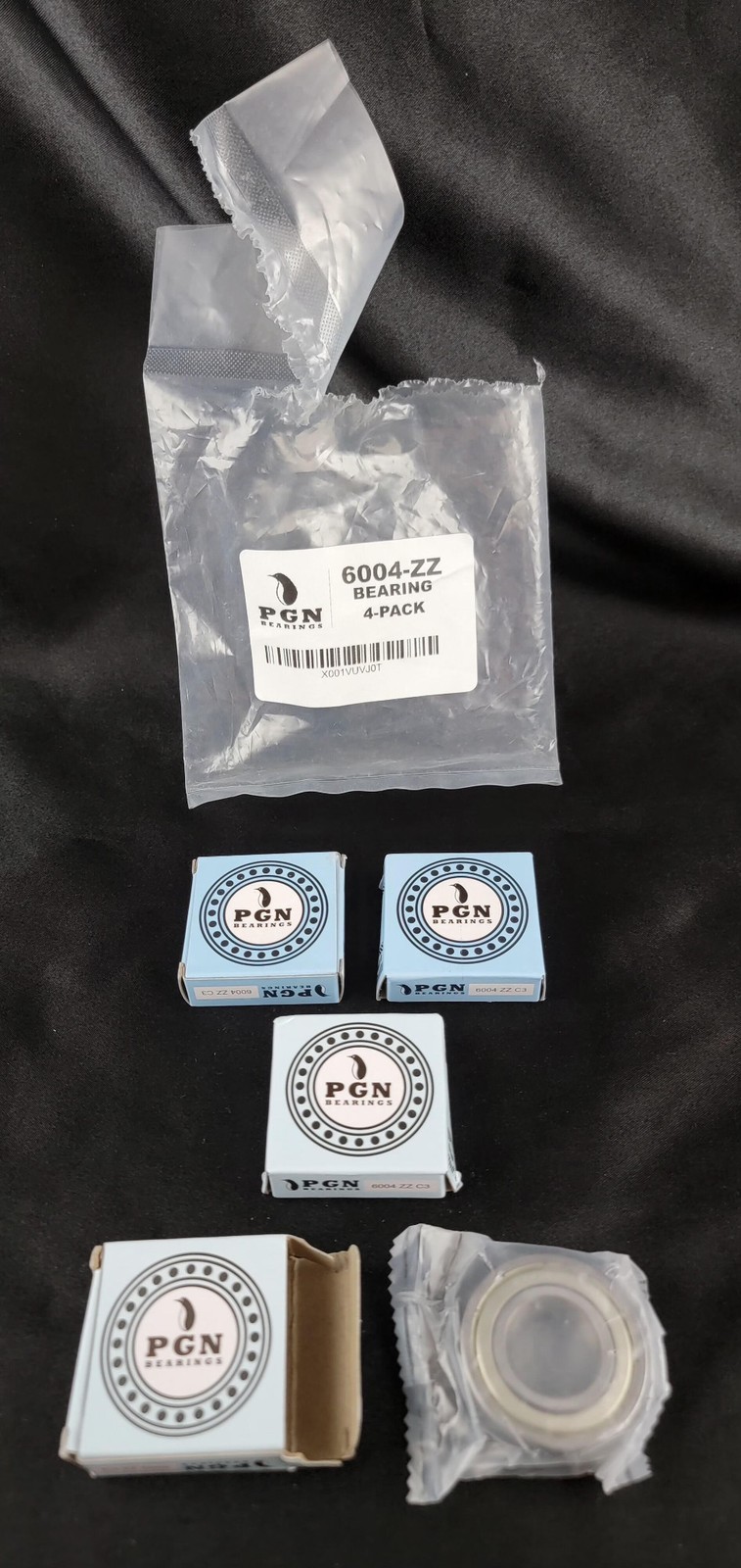TPGN Bearings 6004-ZZ C3 4-Pack New Open Box