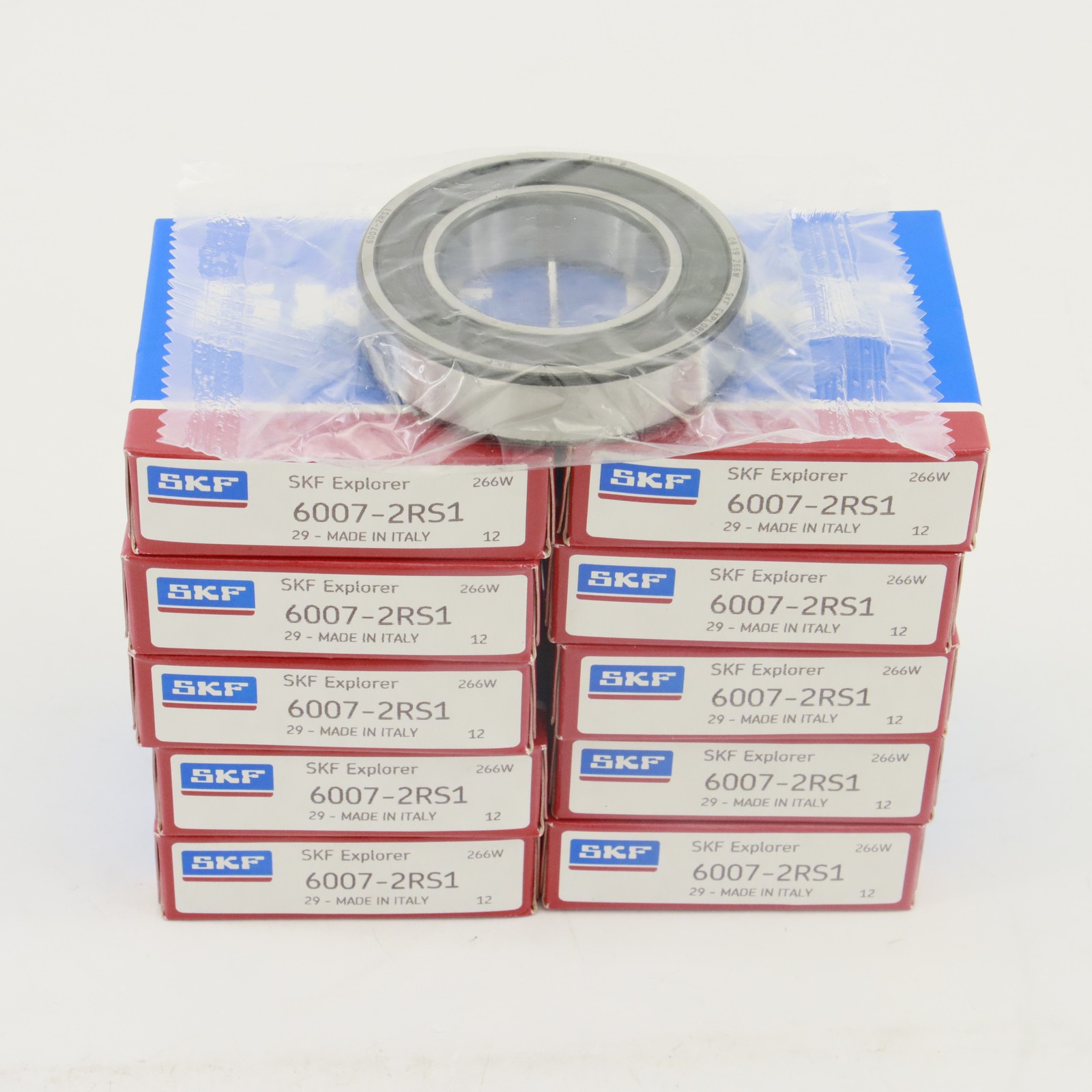 10x SKF 6007 2RS1 DEEP GROOVE BALL BEARING, RUBBER SEALED 35x62x14 mm