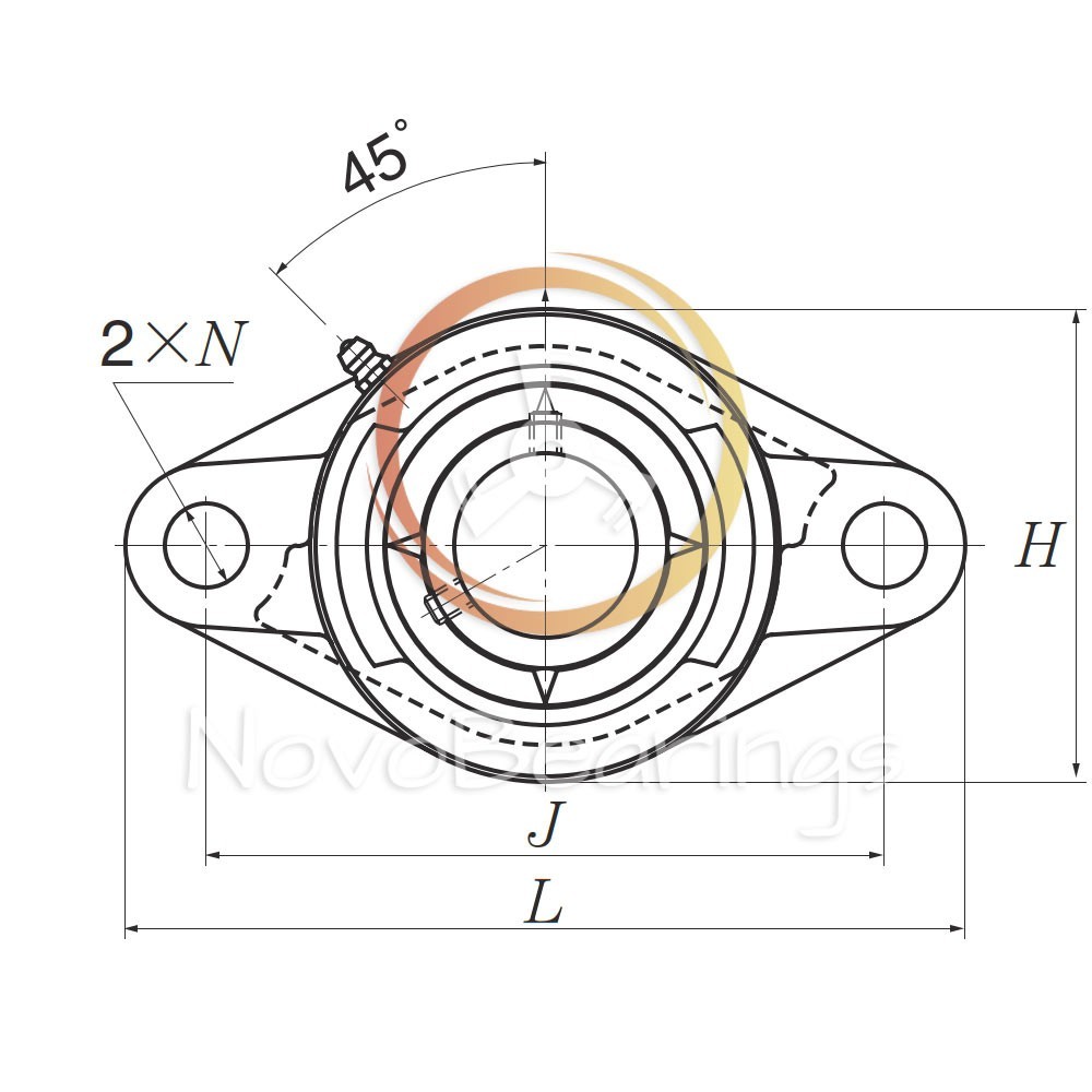 UCFL205 2-bolt Flanged Mounted Bearing Unit for 25 mm shaft by SNR brand