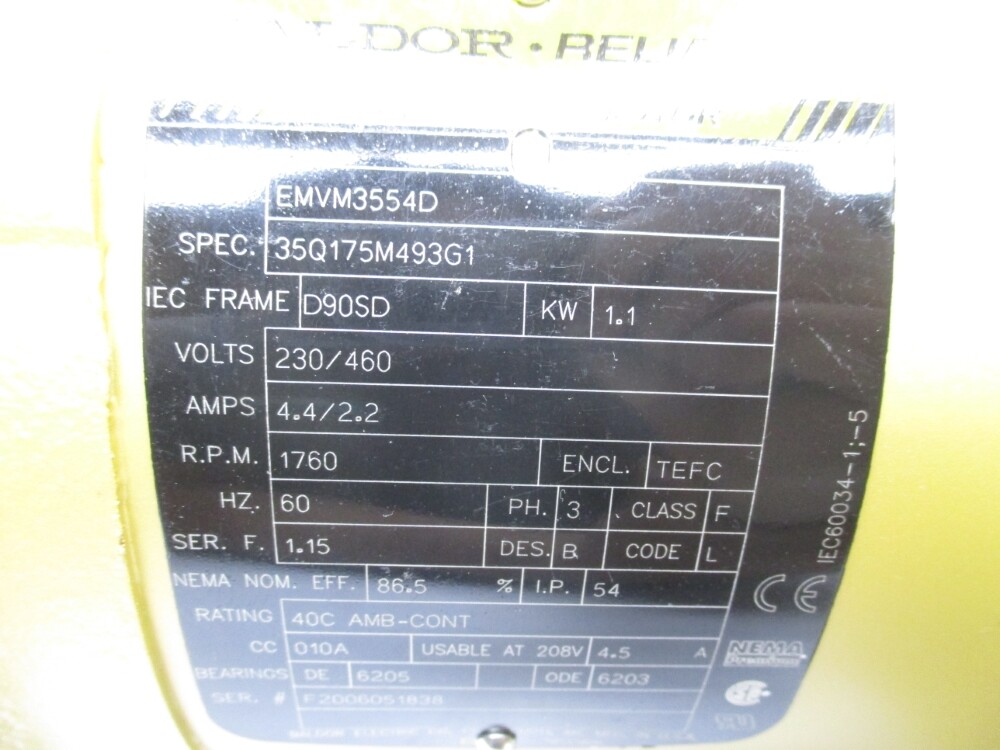 BALDOR EMVM3554D 35Q175M493G1 230/460V 4.4/2.2A NSMP