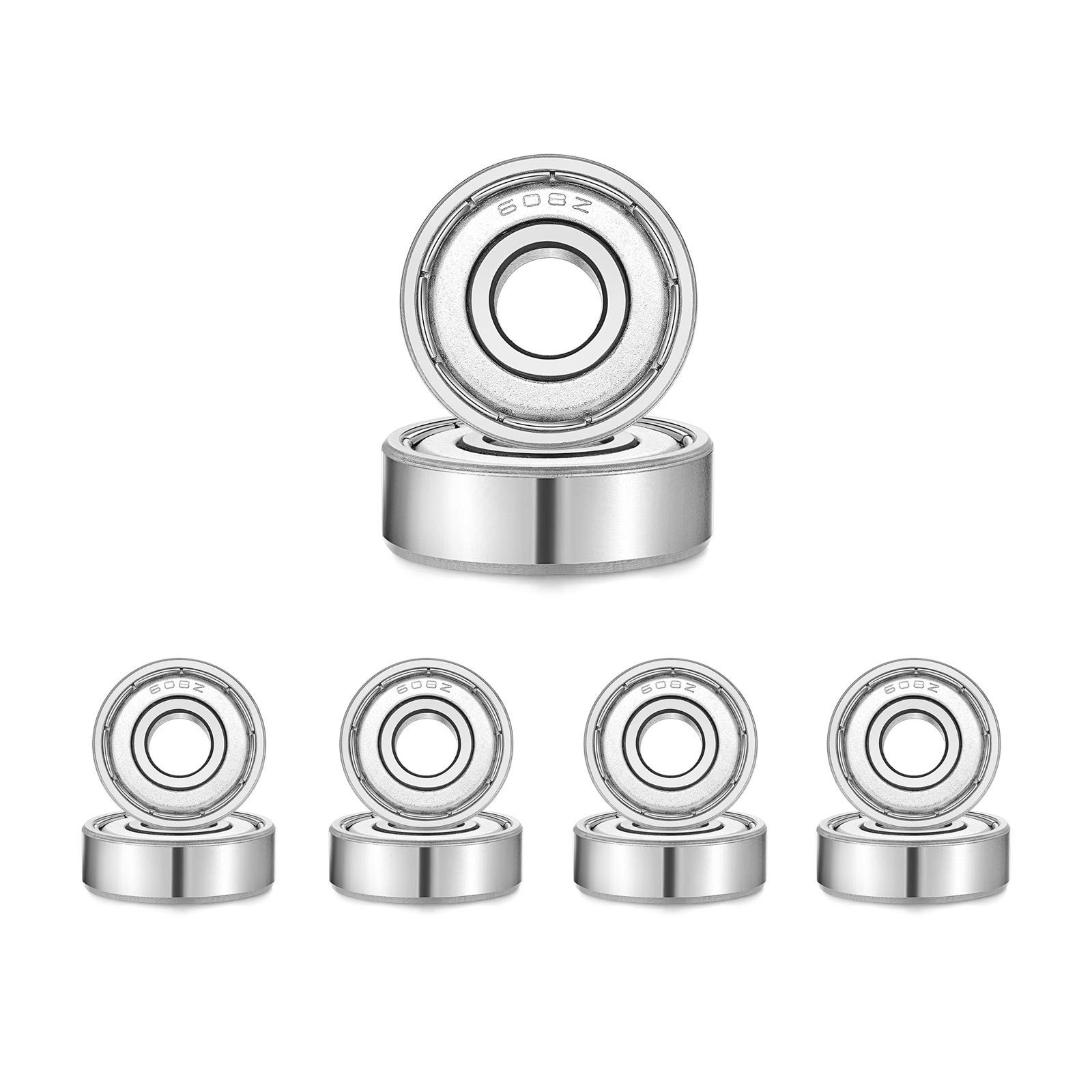 608z-Bearings Sealed Deep-Groove Ball – Miniature 8x22x7mm, Double Sealed Rub…