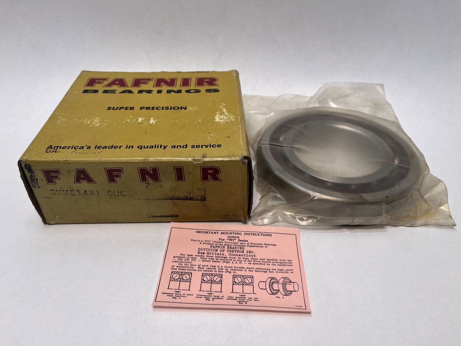 Fafnir 3MM214WICR-SUL Bearing 70x125x24mm 7214A 7214E 3MM-214-WI-CR-DUL USA
