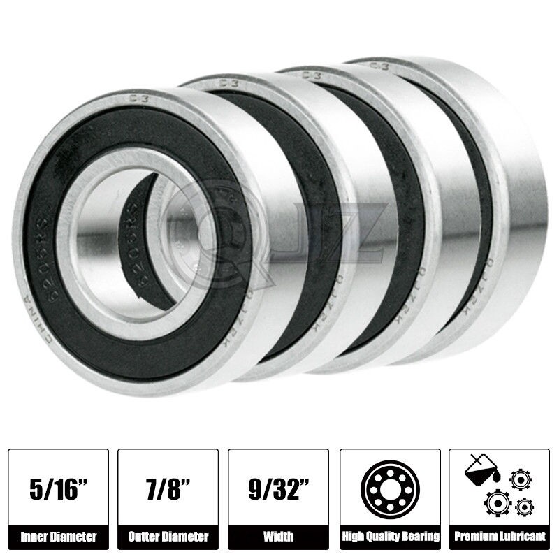 [Qty.4] 1604-2RS Deep Groove Radial Ball Bearing [0.375in x 0.875in x 0.3437in]