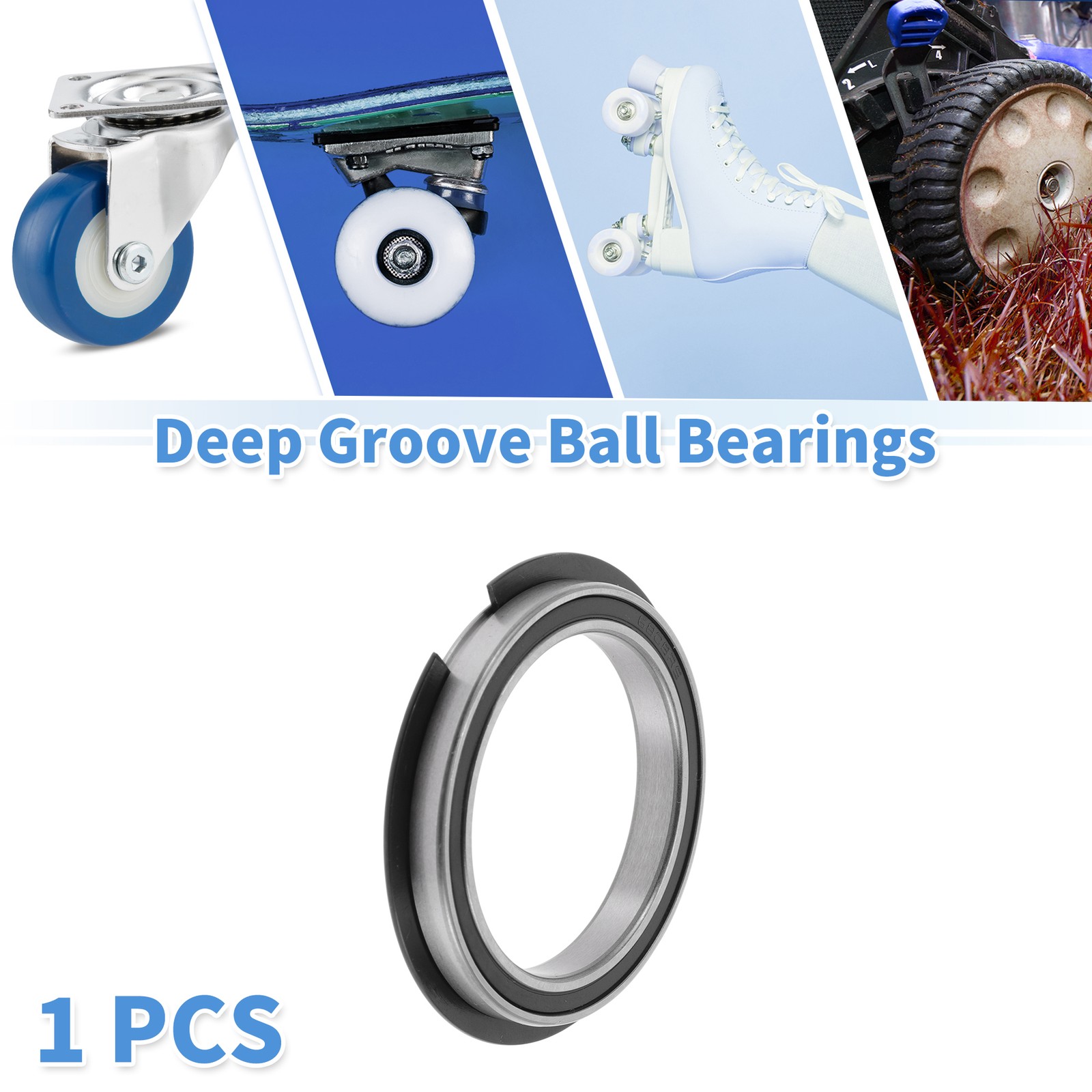 6808NR2RS Deep Groove Ball Bearings 40x52x7mm 1Pc Scooter Skateboard Wheel