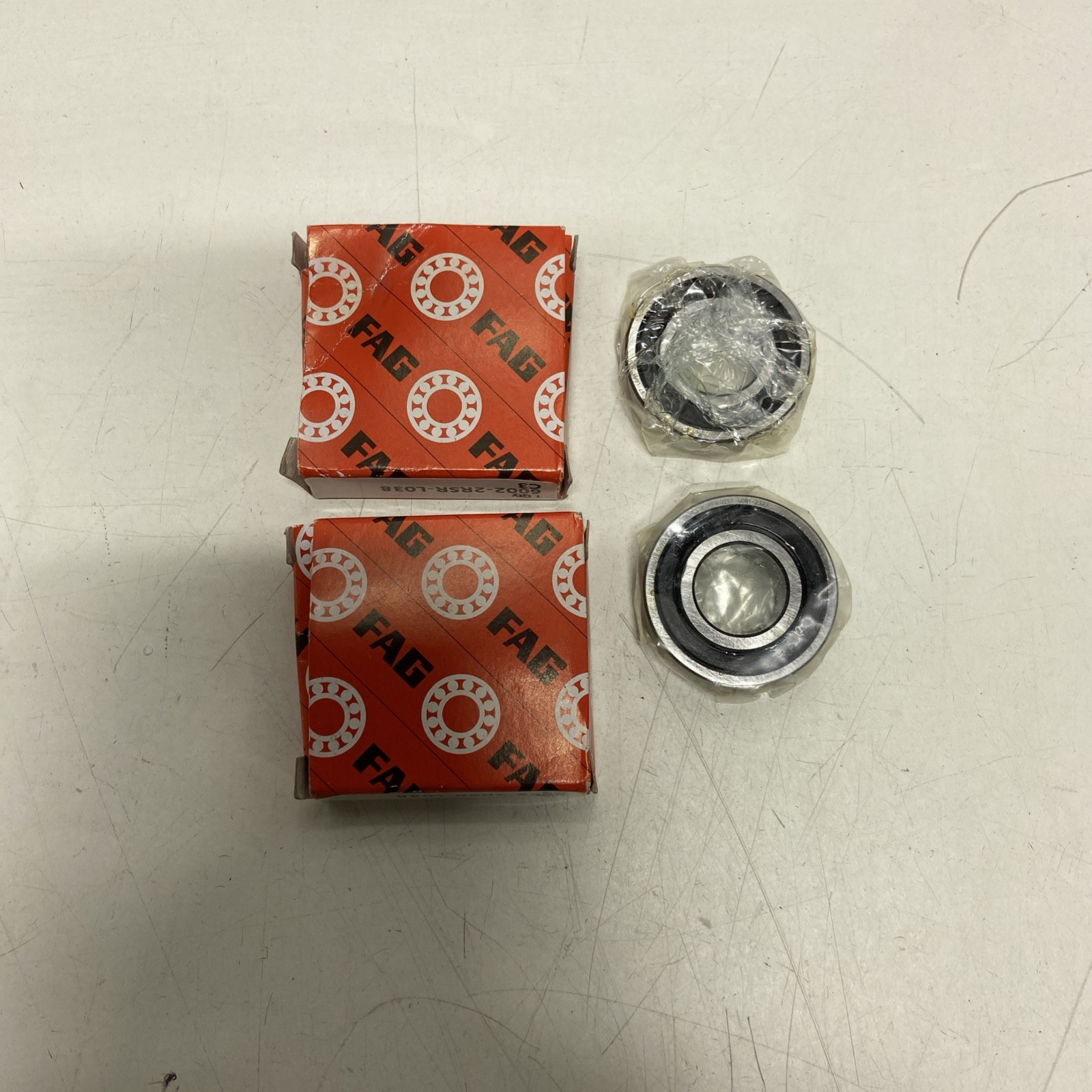 (Lot of 2) FAG 6002-2RSR C3 15mm X 32mm X 9mm Sealed Bearing