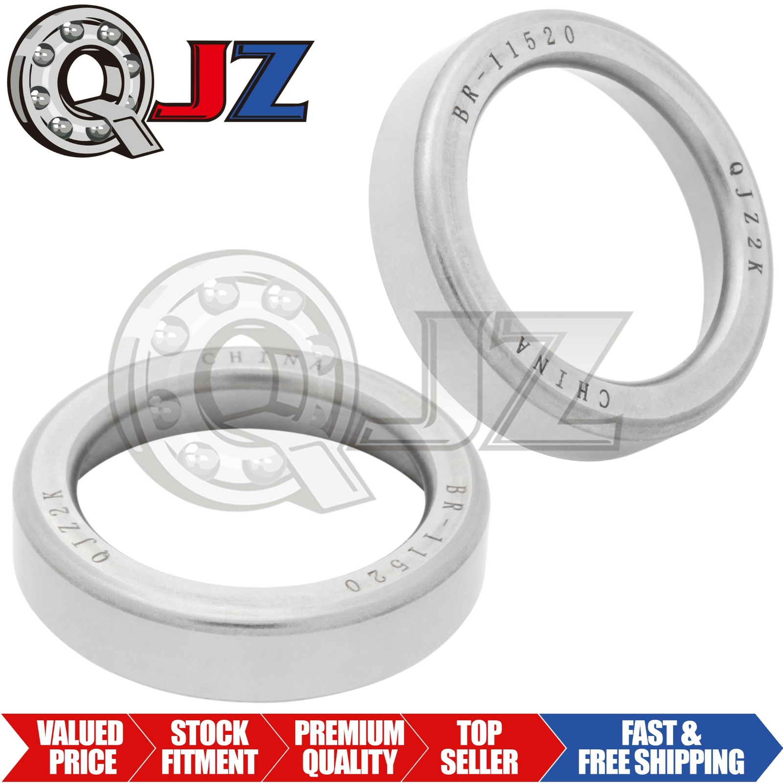 [2-Pack] 11520 Tapered Roller Bearing Outer Cup 1.6875″ (Outer) x 0.375″ (Width)