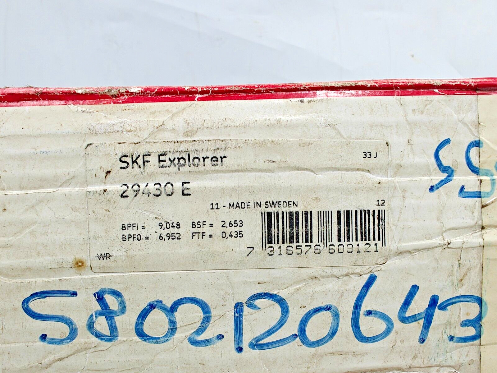 29430 E SKF New Spherical Roller Thrust Bearing 29430E SKF Sweden 150x300x90mm