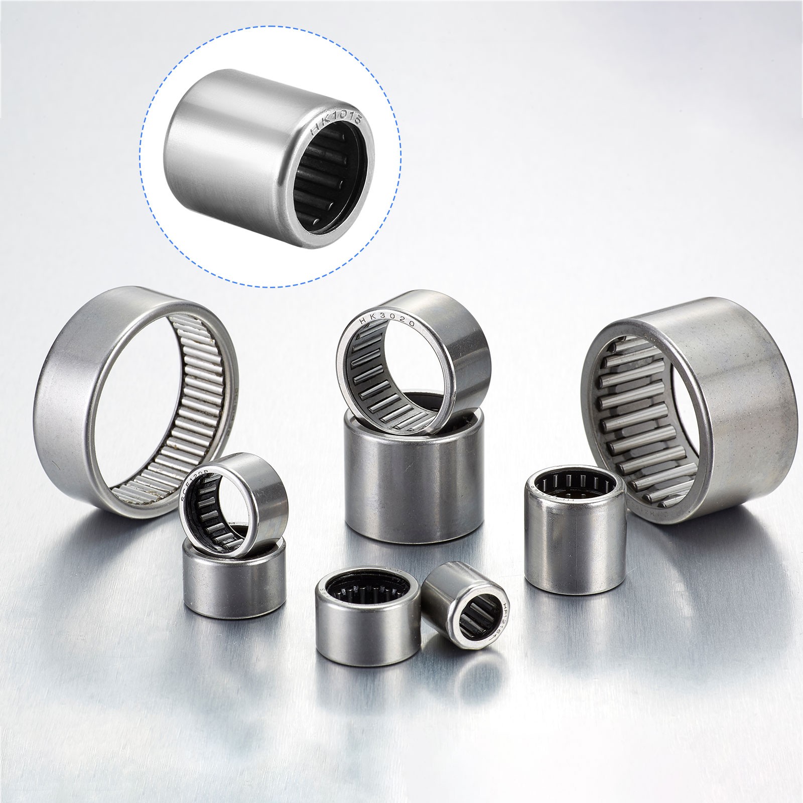 2Pack 10mm ID x 14mm OD 15mm Height HK1015 Needle Roller Bearings Chromium Steel