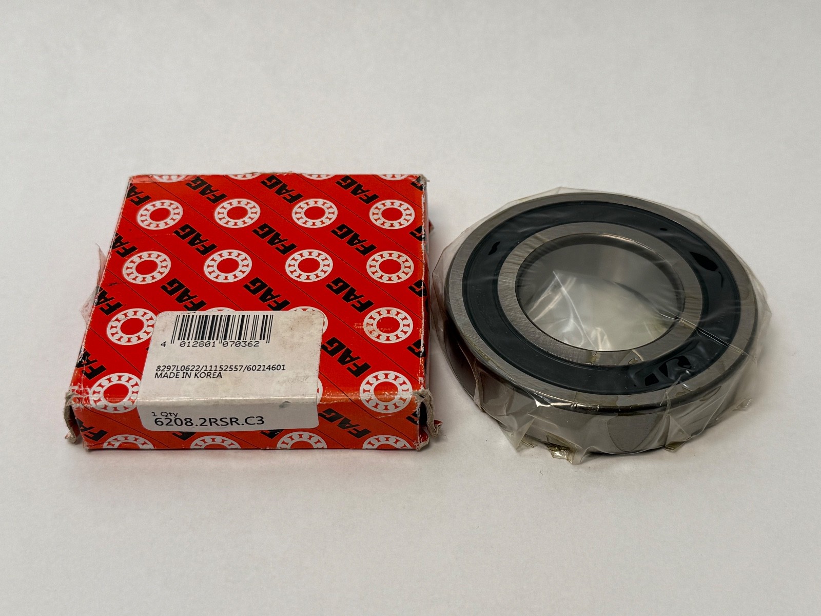 FAG 6208.2RSR.C3 Bearing Rubber Sealed 62082RSRC3 6208RS 6208-2RS 40x80x18 mm