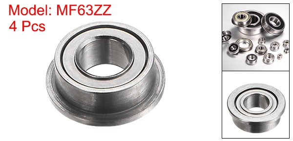 MF63ZZ Flanged Ball Bearing, 4pcs 3x6x2.5mm Flange Bearings