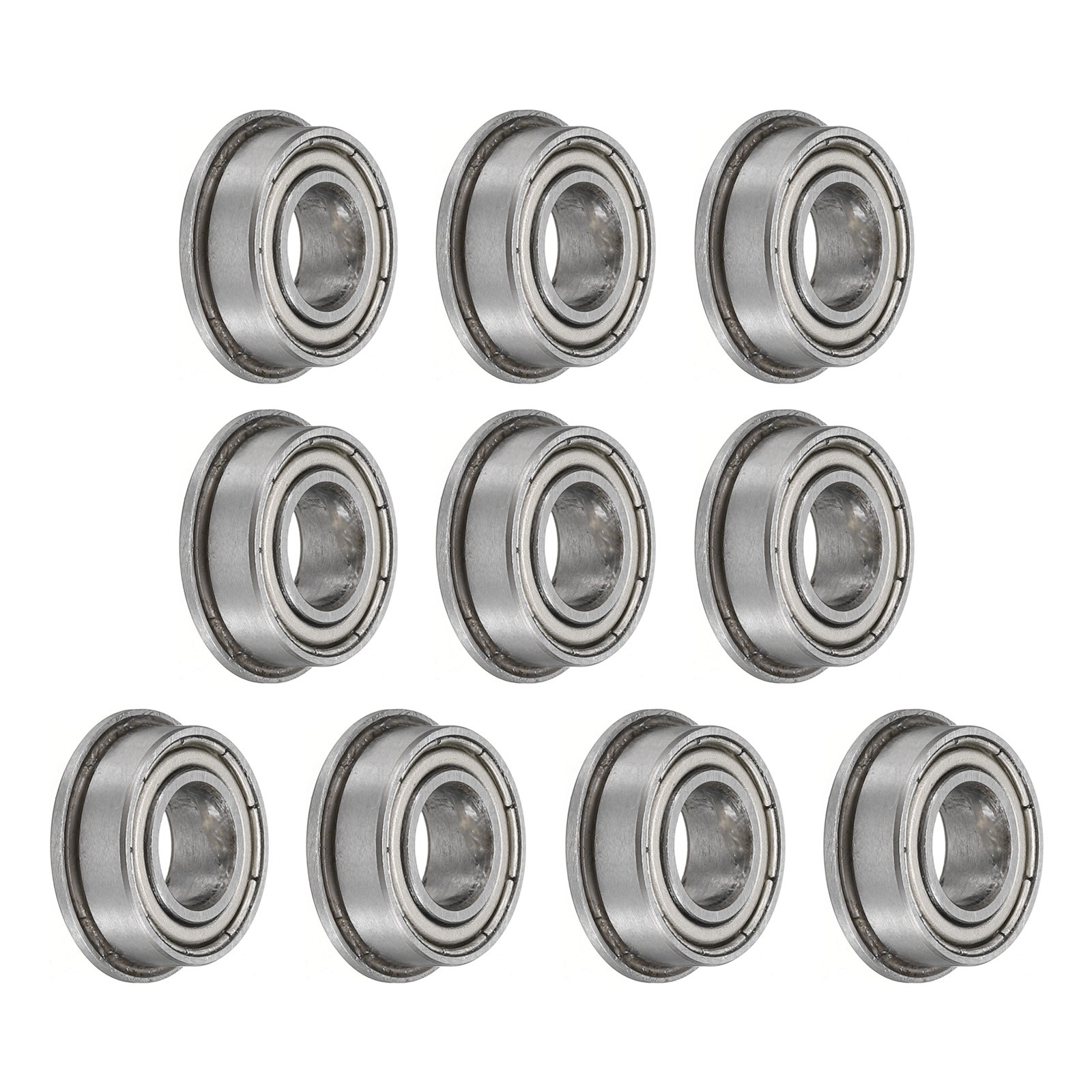 10pcs F687ZZ Flanged Ball Bearing 7x14x5mm Chrome Steel Shielded, P6 (ABEC 3)