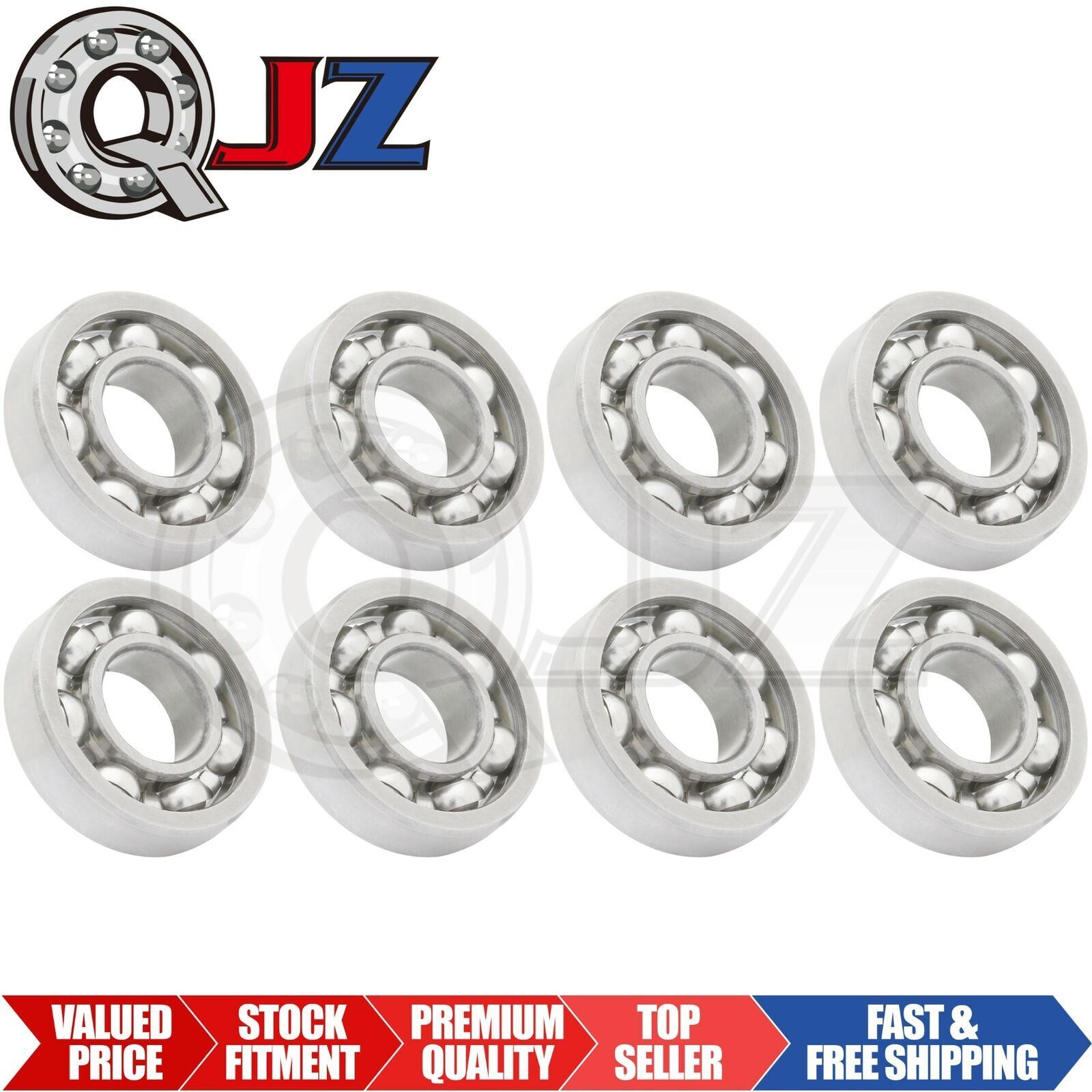[Qty.8] New R6-OPEN Deep Groove Ball Bearing [0.375″ ID x 0.875″ OD x 0.218″ W]