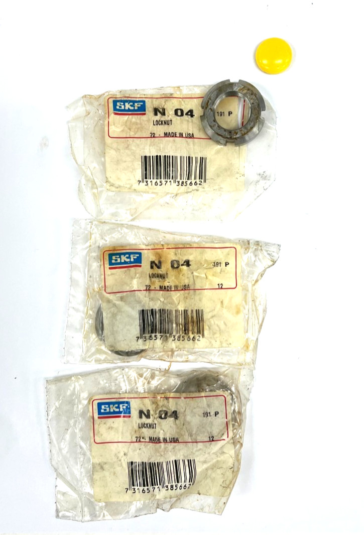 SKF N04 LOCKNUTS THREAD SIZE 0.781-32″ OD 1.3750″ FD 1.1250 LOT OF 3