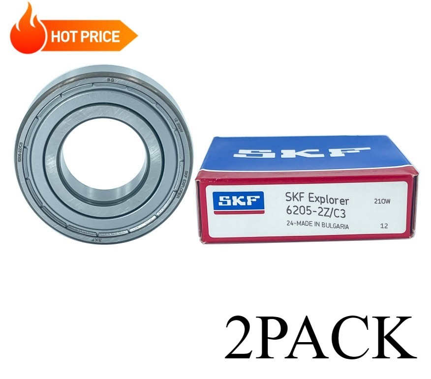 2PACK NEW SKF 6205-2ZC3 25X52X15MM Double Metal Seal Ball Bearings 6205-2Z