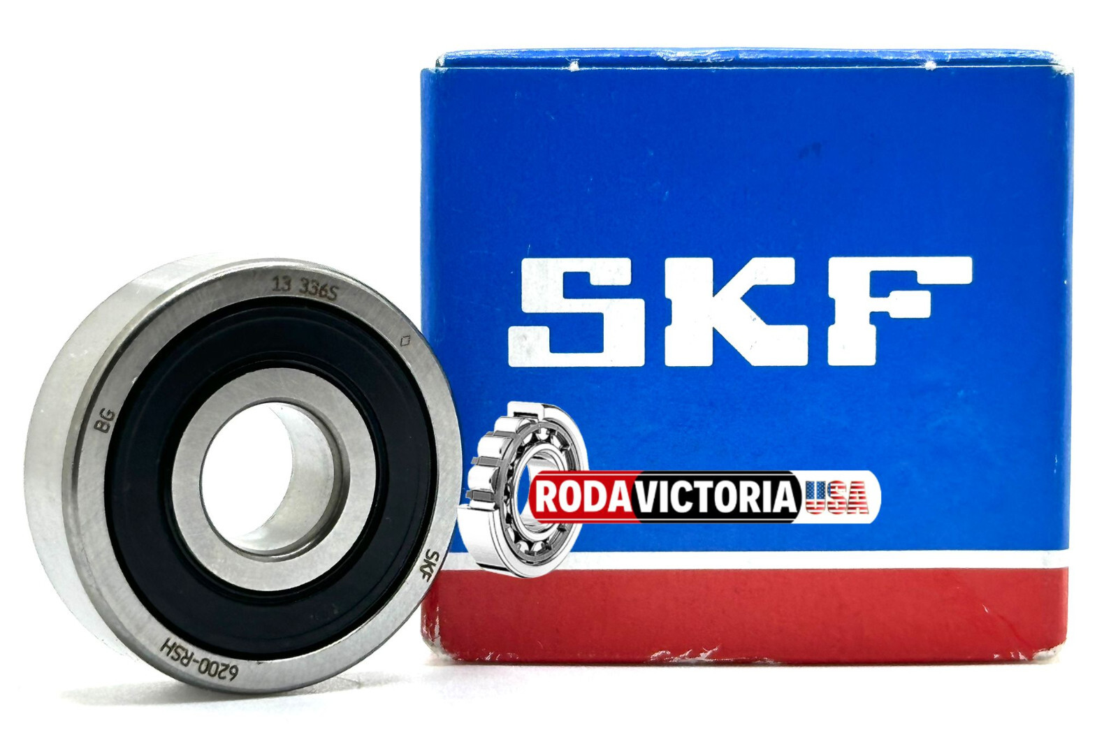 SKF 6200 RSH Deep Groove Ball Bearing, Rubber Sealed 10x30x9 mm