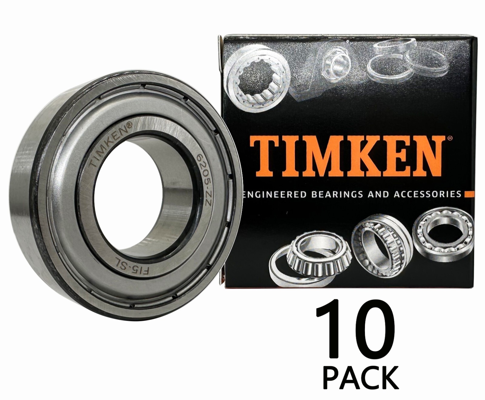 10PACK USA TIMKEN 6205-ZZ 25X52X15MM Double Metal Seal Bearings 6205-2Z 6205ZZ