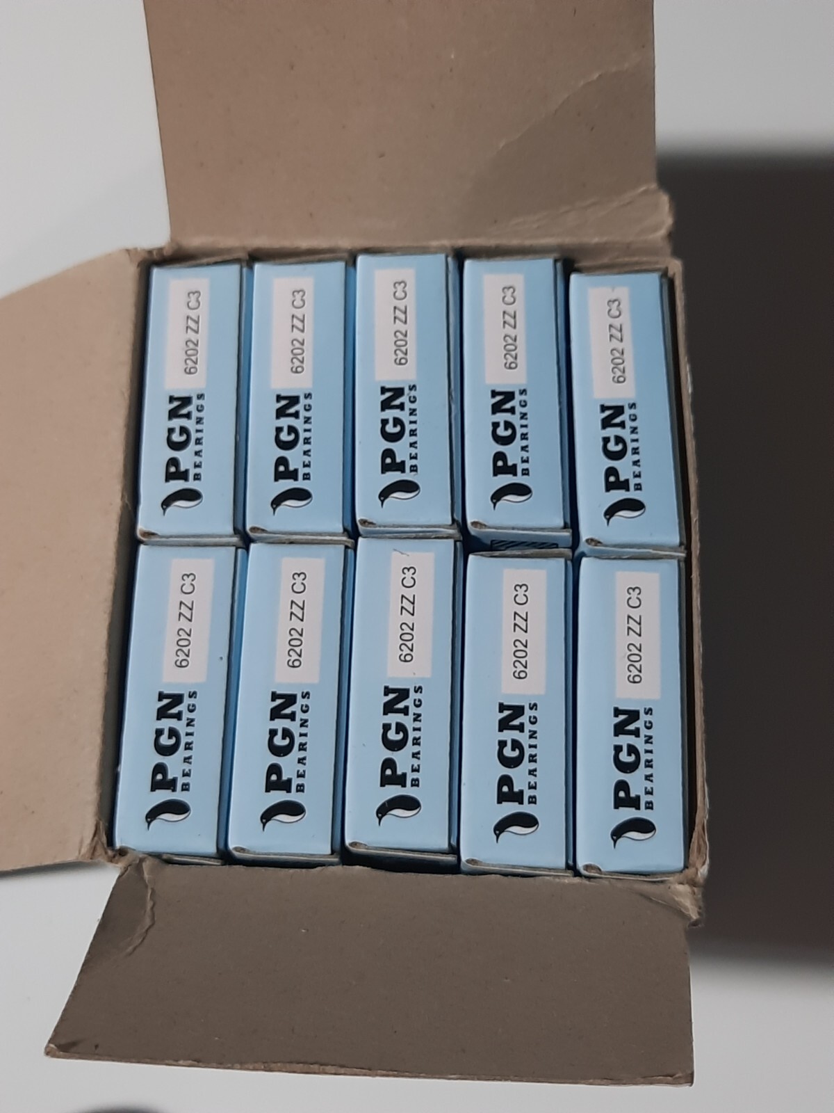 PGN 6202-ZZ C3 Premium Metal Shield Ball Bearing Box Of 10 Lot