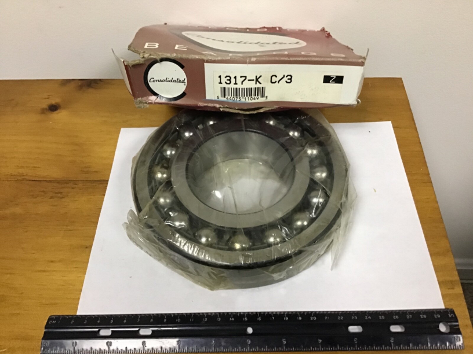 New Consolidated 1317-K C/3 Self Aligning Bearing, 85mm ID, 180mm OD, 41mm Width