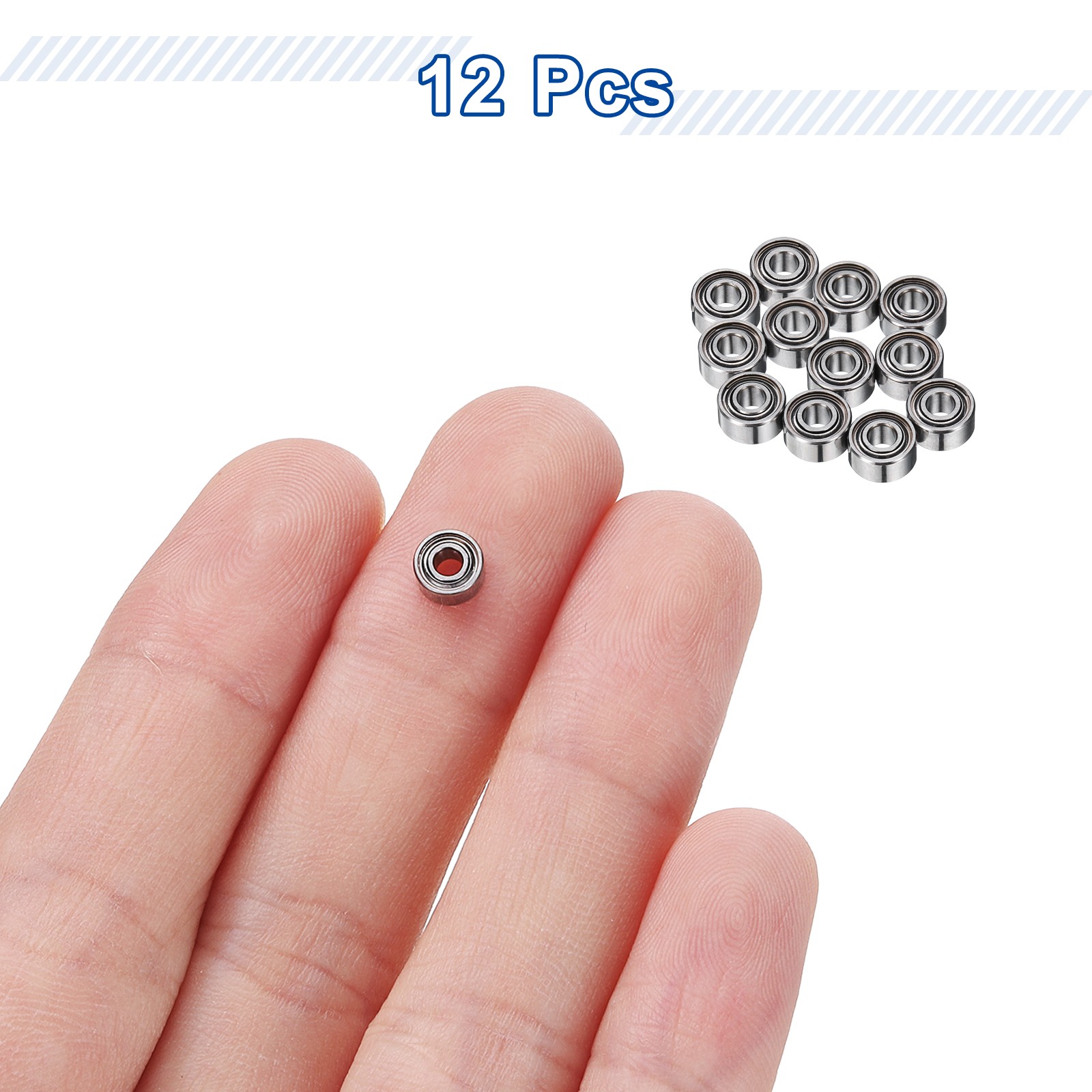 12Pcs MR52ZZ Deep Groove Ball Bearings 2mm ID 5mm OD 2.5mm Width Bearing