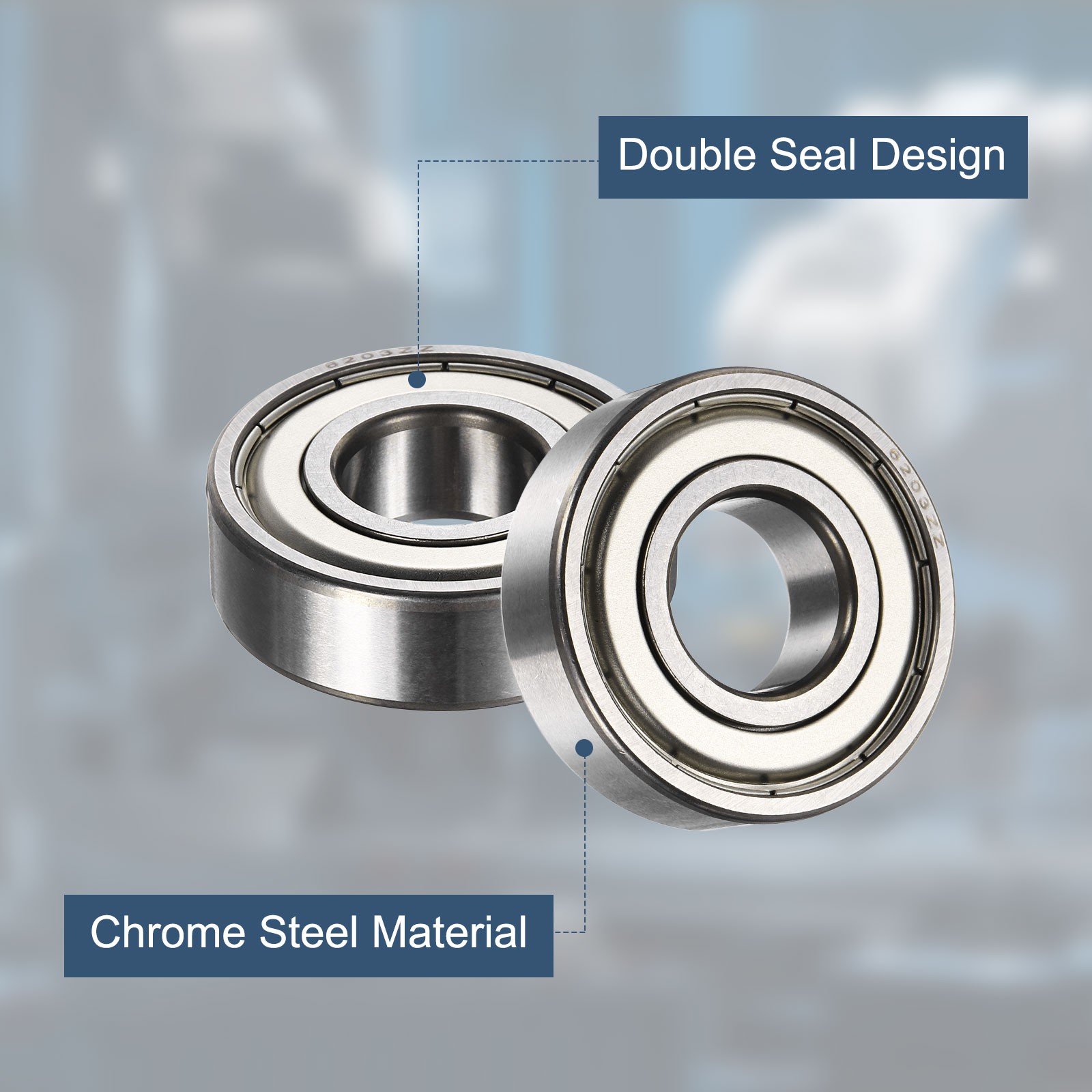 6 Pack 10 x 30 x 9mm 6200ZZ Deep Groove Ball Bearings, ABEC5