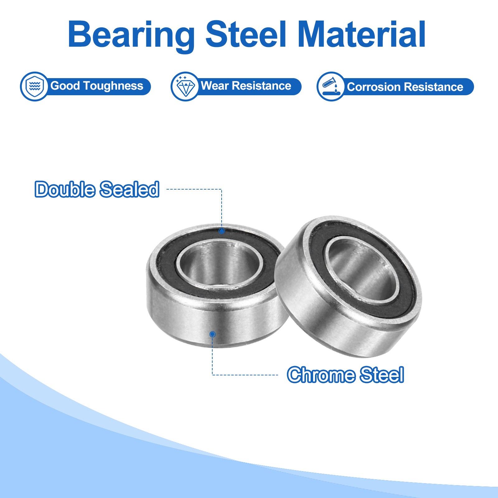 4 Bearings R188-2RS 1/4″x33/64″x3/16″ Black
