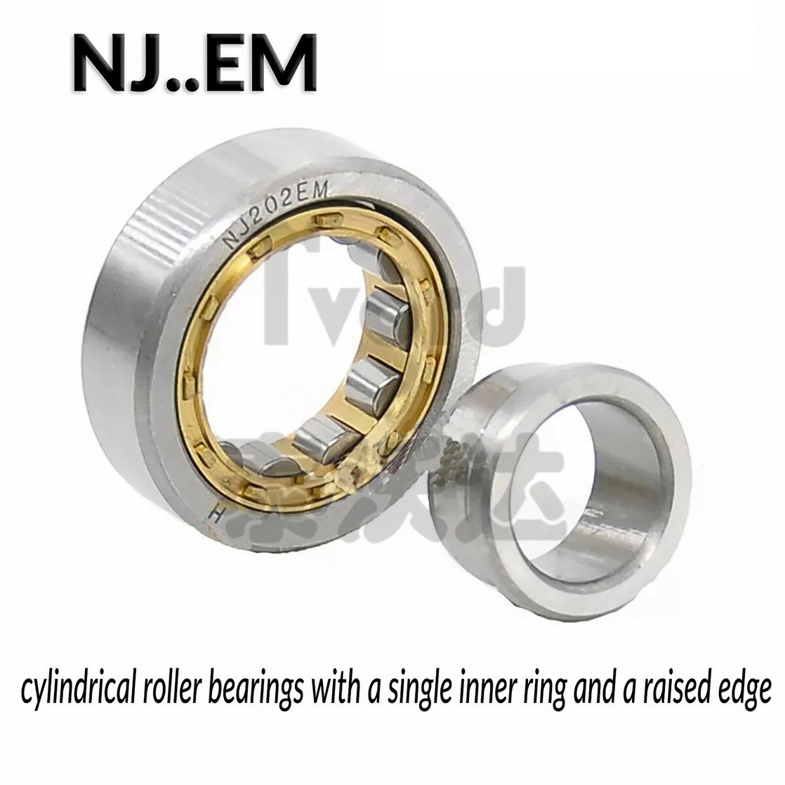 N/NU/NJ Radial Rolling Cylindrical Roller Bearing 15-100mm Bore Brass/Steel Cage