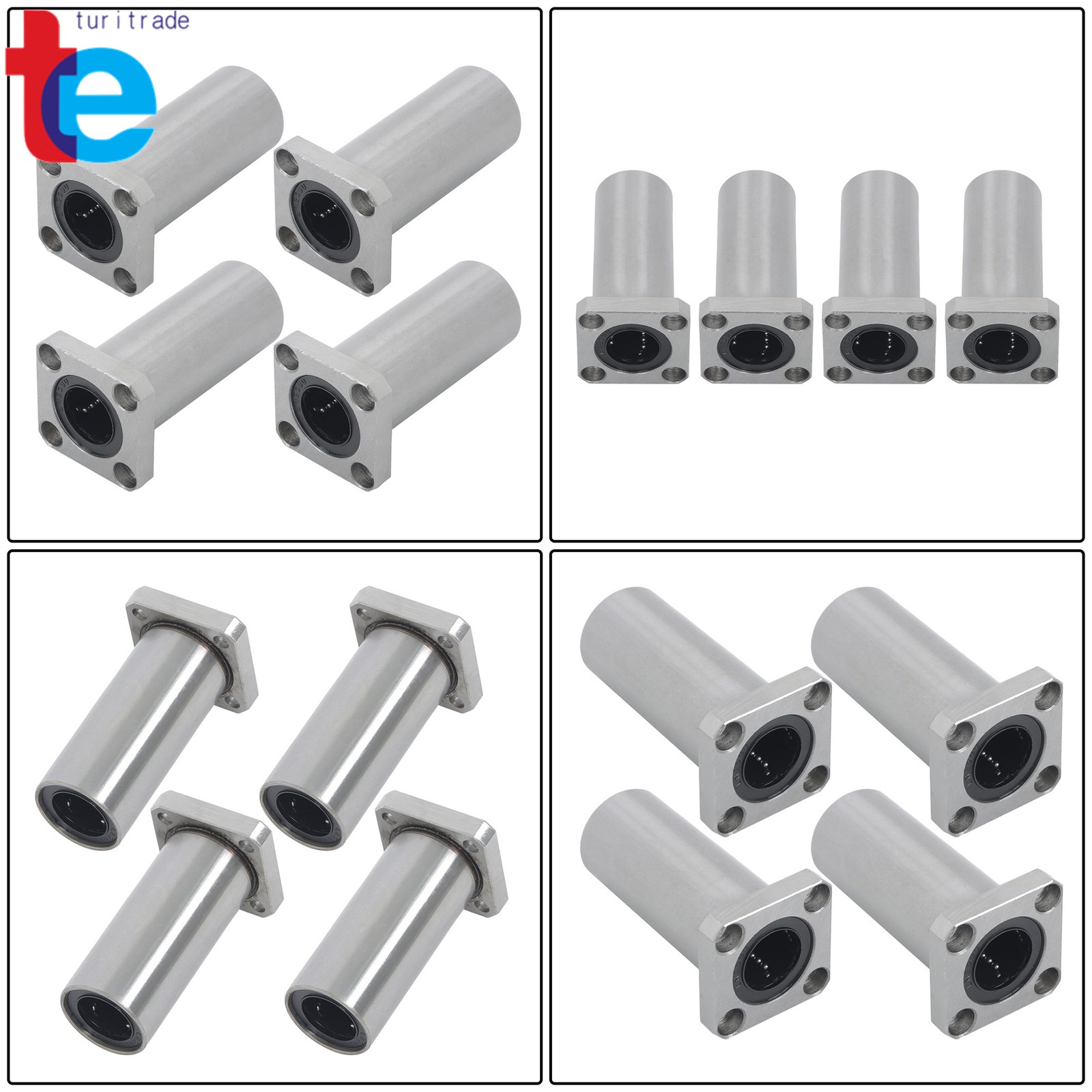 4 Pack Extra Long LMK20LUU Linear Bearings 4pcs 20mm Bore 32mm OD Steel Cage