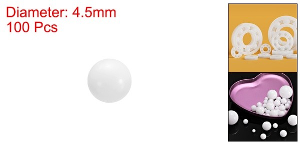 100 Pcs 4.5mm POM Bearing Balls Solid Plastic Bearing Ball Precision POM Balls