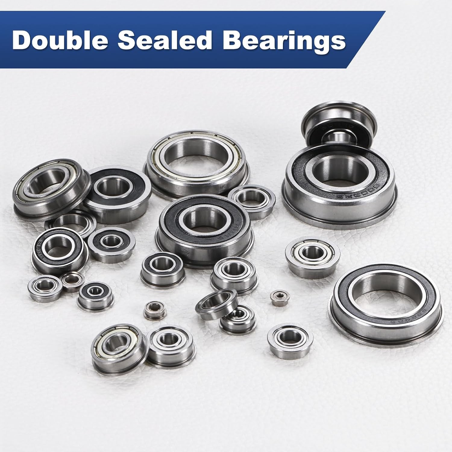 M METERXITY 20-Pack F683ZZ Flanged Ball Bearing, 3mm x 7mm x 3mm Double Metal Sh