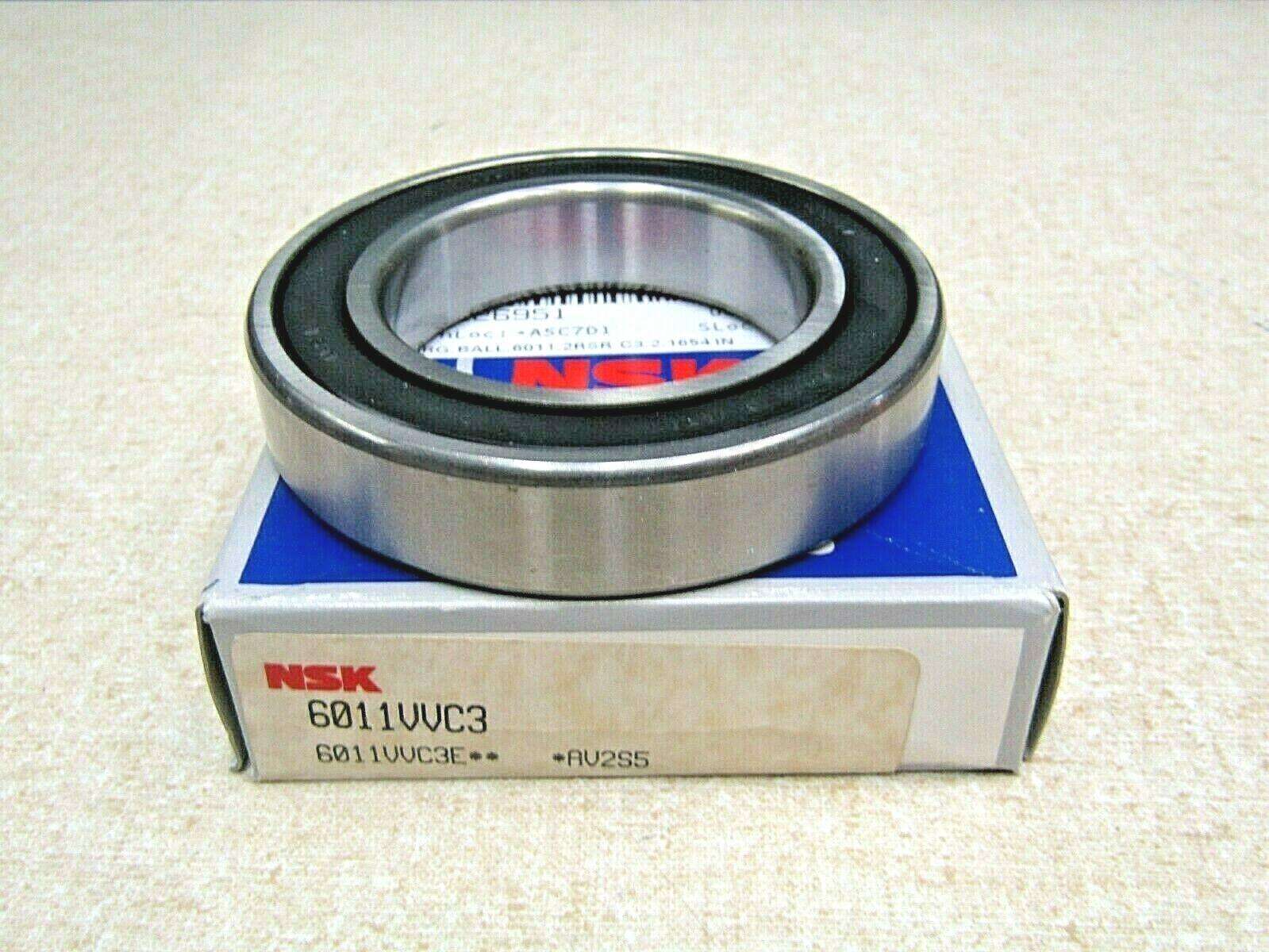 NSK Japan 6011VV C3, 6011-2RS 55mm X 90mm X 18mm Deep Groove Sealed Bearing