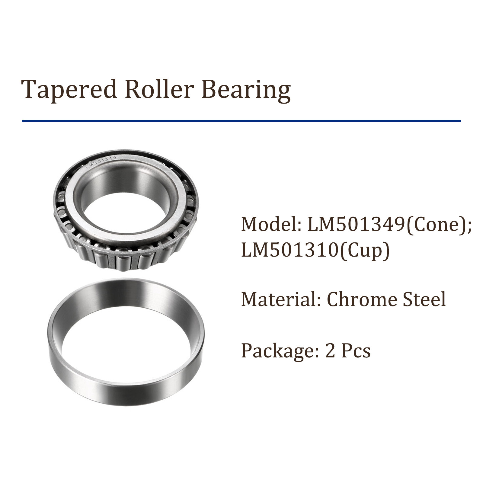 2pcs LM501349/LM501310 Tapered Roller Bearing 1.625″x2.891″x0.77″ Bearing