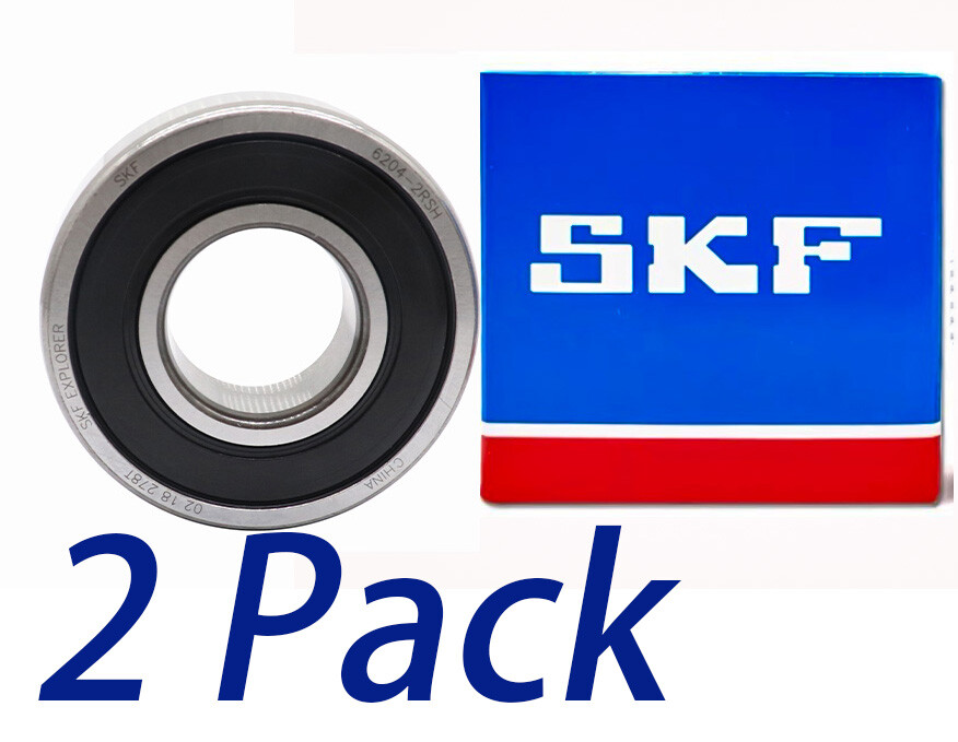 SKF 2PACK 6204-2RSH/C3 20X47X14MM 6204-2RSH Double Rubber Seal Ball Bearings