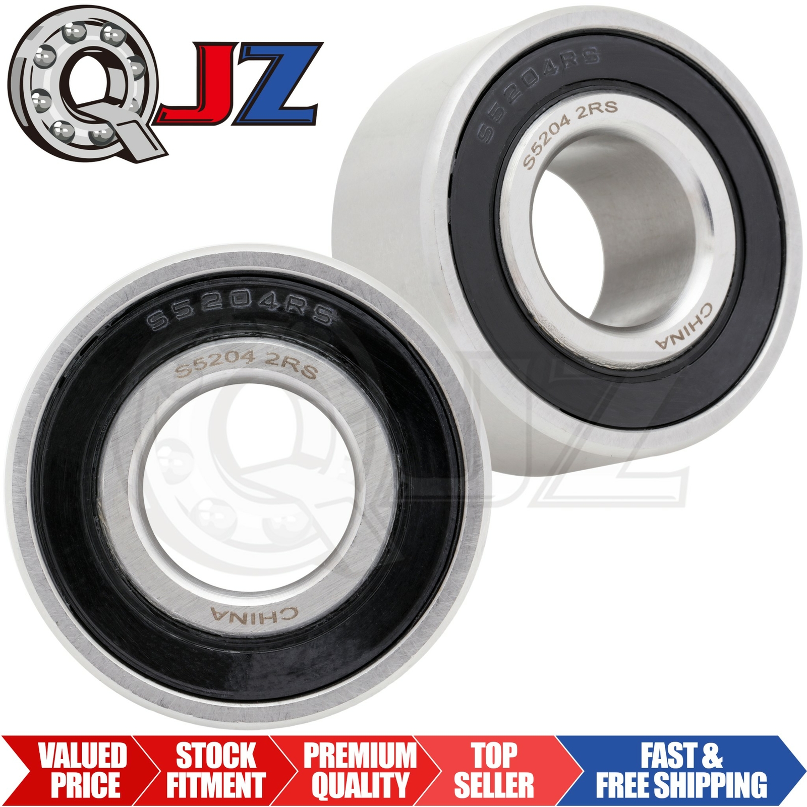 [Qty.2] S5204-2RS Stainless Angular Contact Ball Bearing [20mm X 47mm X 20.6mm]