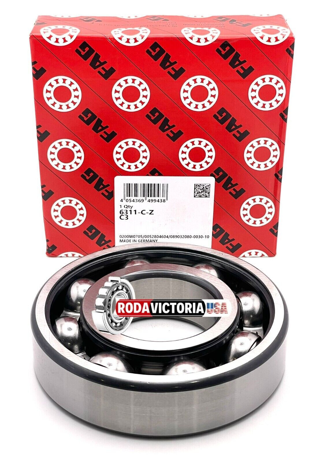 FAG GERMANY 6311 C Z C3 BEARING METAL SHIELDED ONE SIDE, ONE SIDE OPEN 55x120x29