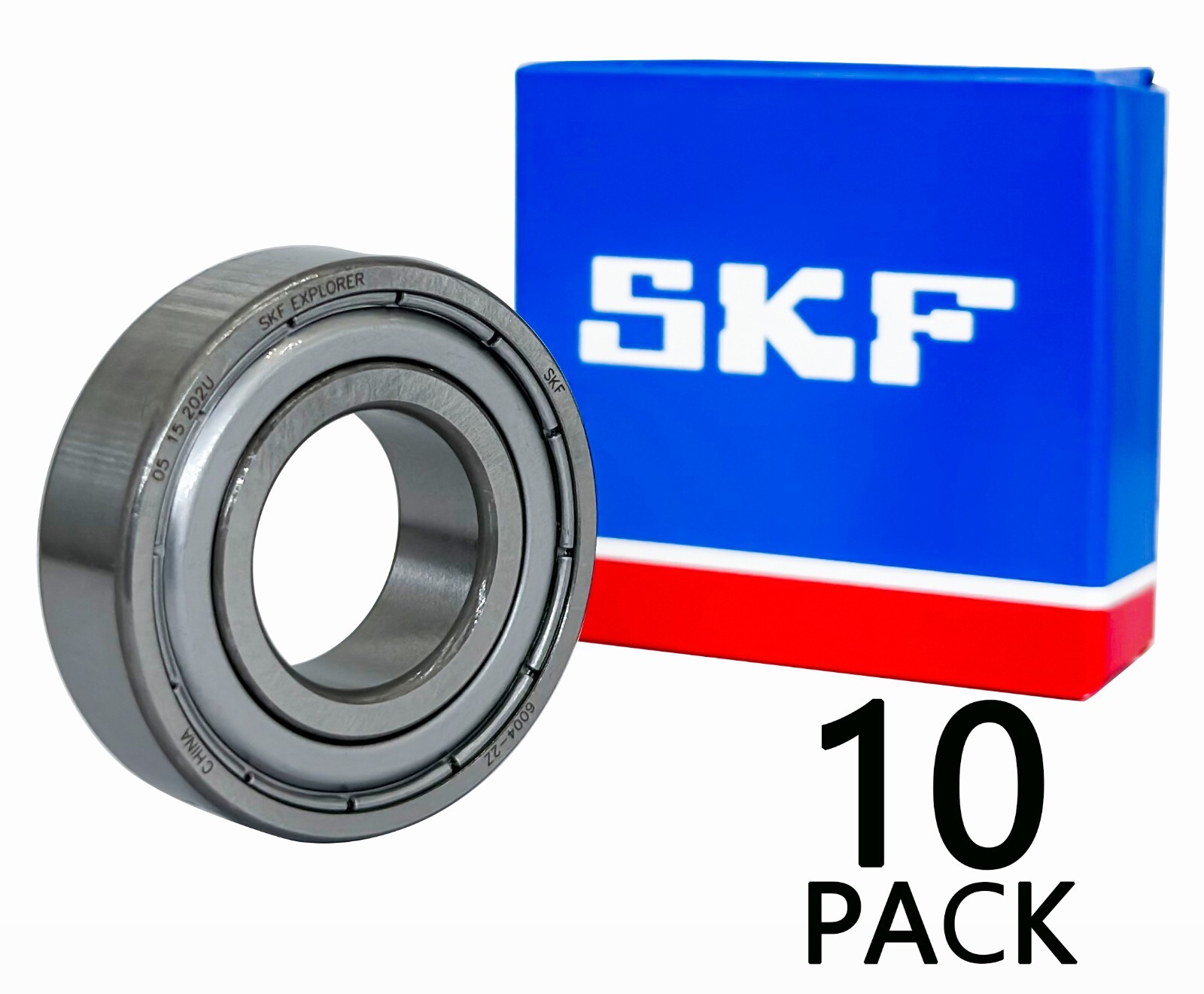 (10PACK) SKF 6004-2Z 20X42X12MM Double Metal Seal Bearings