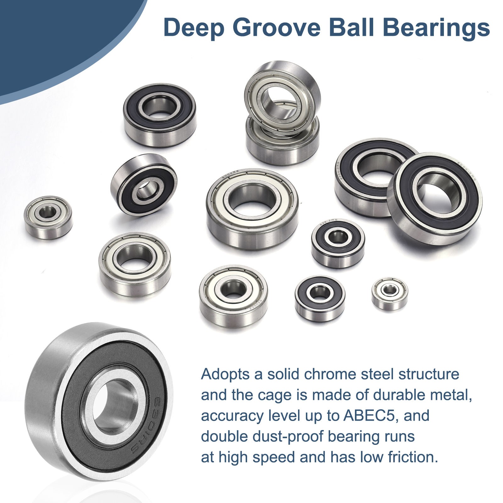 8 Pack 17 x 30 x 7mm 6903 2RS Deep Groove Ball Bearings ABEC5