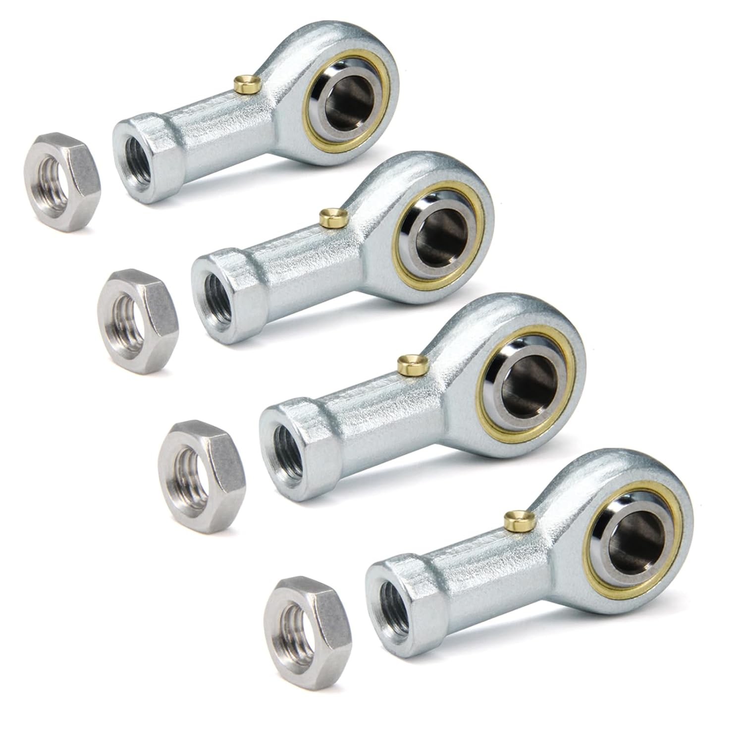 2/4pcs 1/4-inch Bore Pre-Lubricated Bearing 1/4-28 Female Thread Right Hand Nut