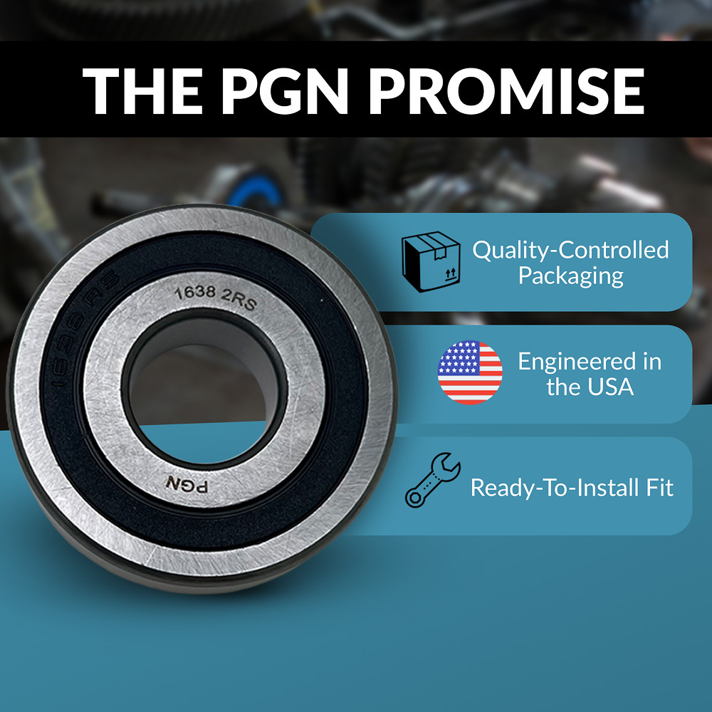 PGN (10 Pack) 1638-2RS Bearing – Lubricated Chrome Steel Sealed Ball Bearing