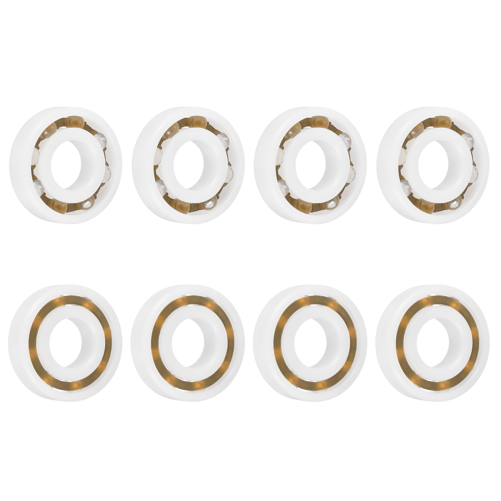 8Pcs 6001 POM Plastic Bearings, 12 x 28 x 8 mm Deep-Groove Ball Bearings