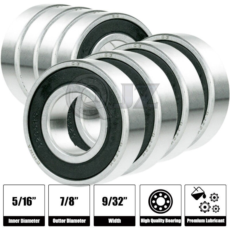 [Qty.8] 1604-2RS Deep Groove Radial Ball Bearing [0.375in x 0.875in x 0.3437in]