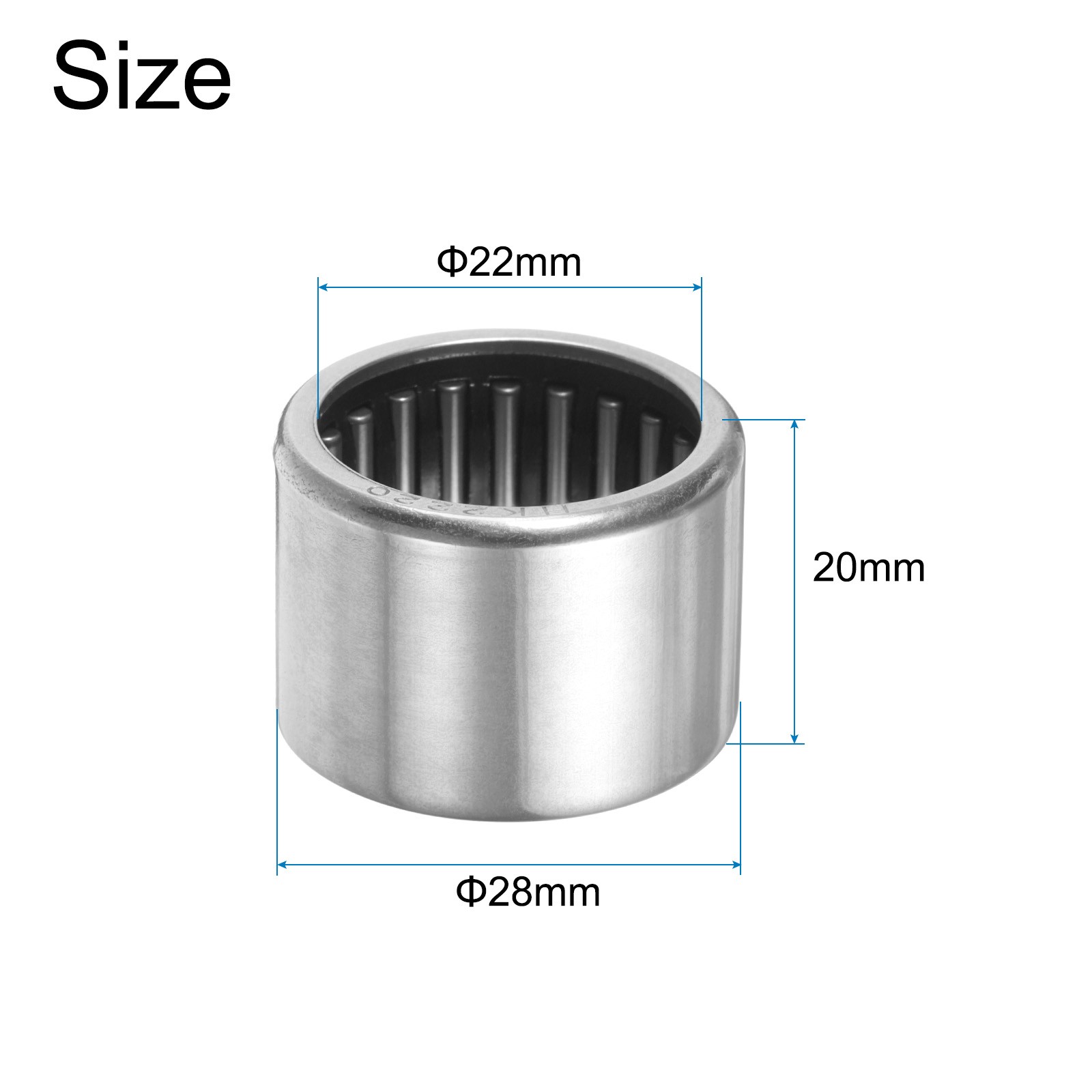 HK2220 Needle Roller Bearings Open End, 22x28x20mm Needle Bearing, P5 (ABEC 5)