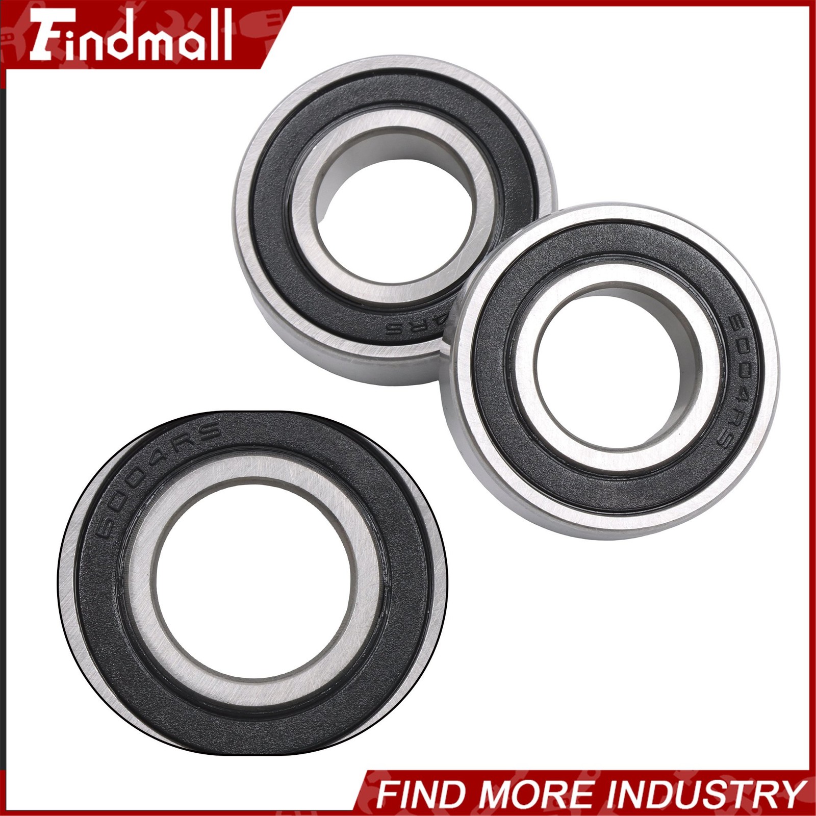 Findmall 6004-2RS C3 Ball Bearing 20x42x12mm 10 Pcs Premium Rubber Sealed